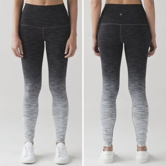 Lululemon Wunder Under Hi-Rise Tight Ombre Melange 32" Space Dye Black Deep Coal - Picture 1 of 15